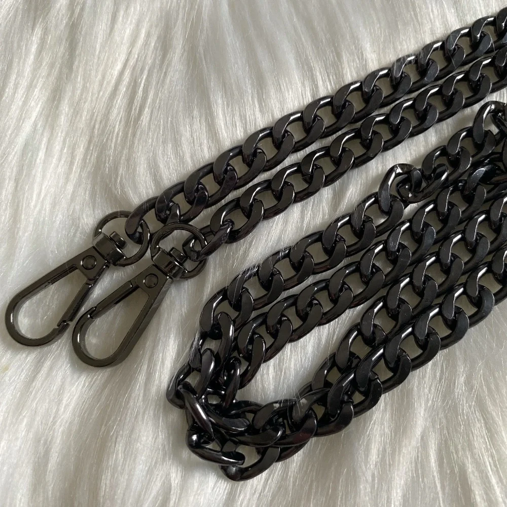 crossbody metal Flat Chain Replacement strap gunmetal 48"